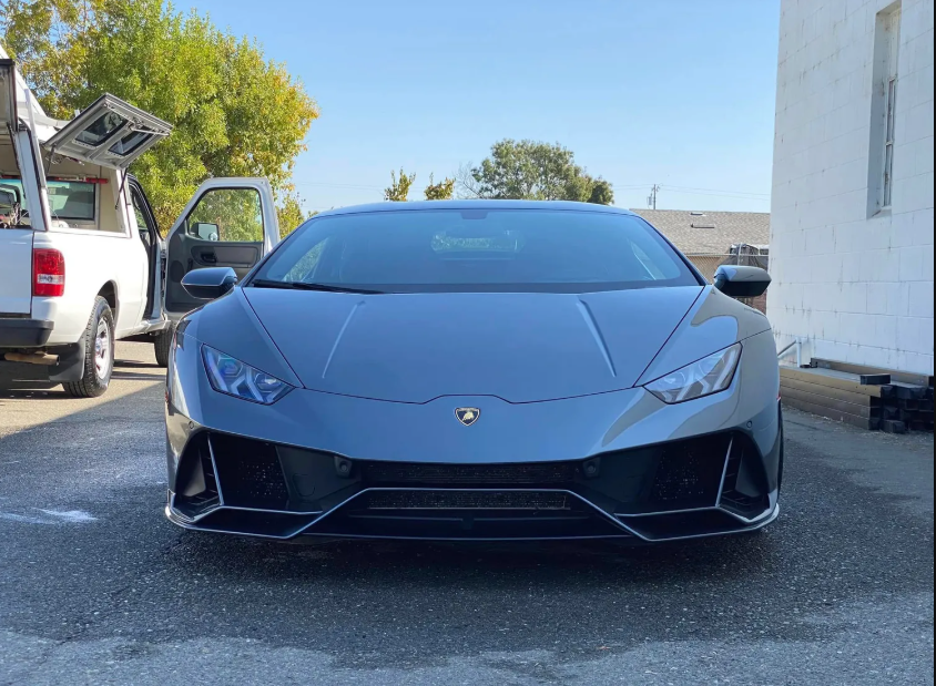 White Tesla Model X being detailed